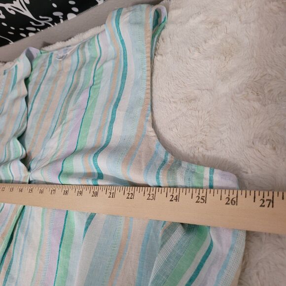 Time and Tru Womens Top Size 3X Striped Linen Blend Sleeveless New - Picture 5 of 8